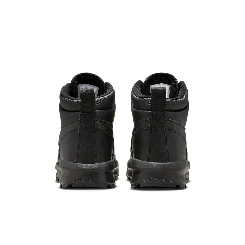 Nike Manoa Leather BQ5372-001 Boots Kids US 4 Triple Black Rugged Lace Up NR5739 - Picture 5 of 12